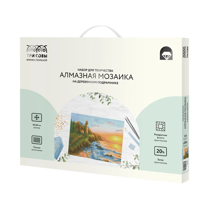 Алмазная мозаика ТРИ СОВЫ "Старый маяк", 40*50см, холст на деревянном Алмазная мозаика ТРИ СОВЫ "Старый маяк", 40*50см, холст на деревянном