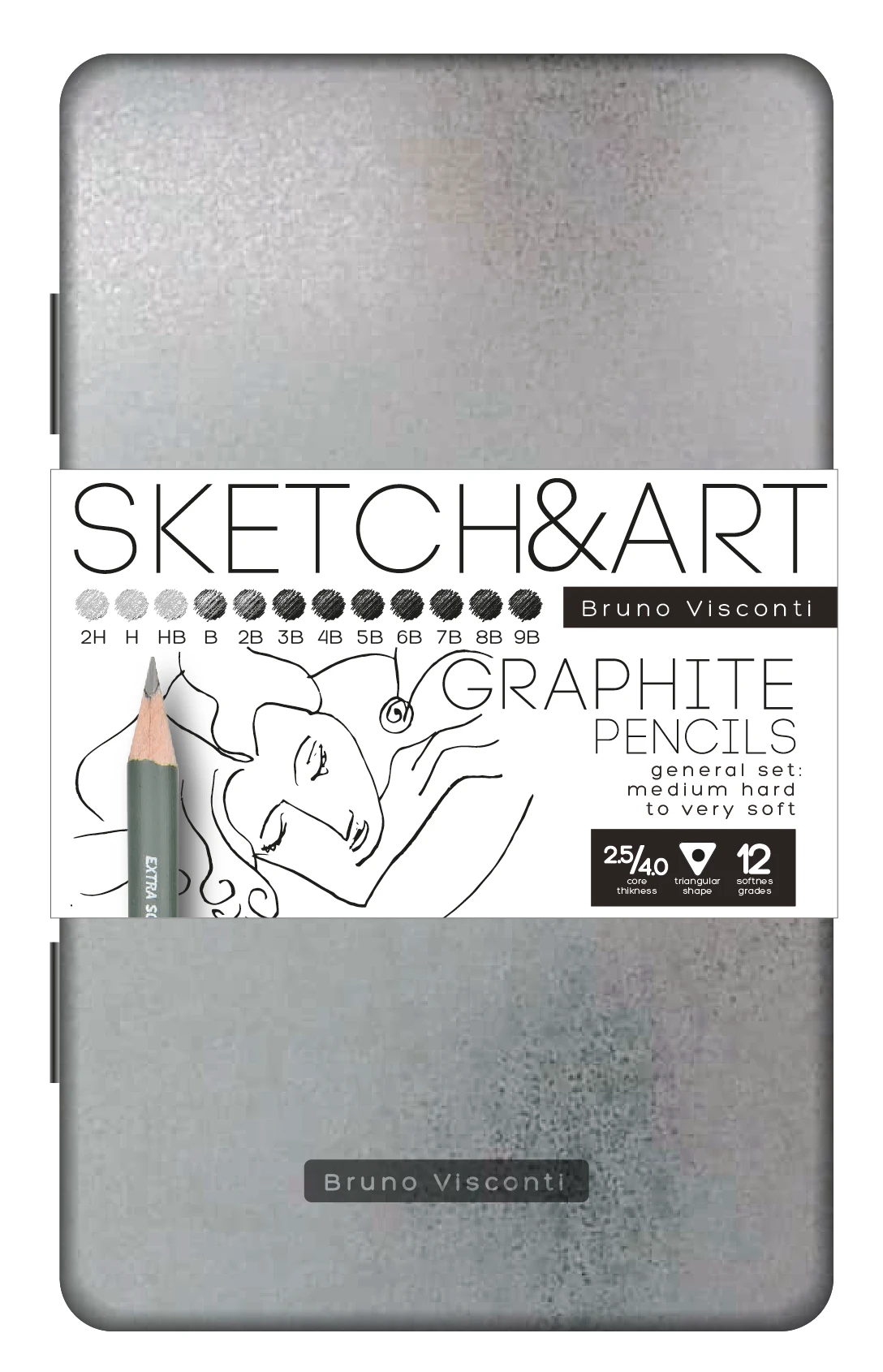 НАБОР КАРАНДАШЕЙ ЧЕРНОГРАФИТОВЫХ "SKETCH&ART" 2H-9B, 12 ШТ. НАБОР КАРАНДАШЕЙ ЧЕРНОГРАФИТОВЫХ "SKETCH&ART" 2H-9B, 12 ШТ.