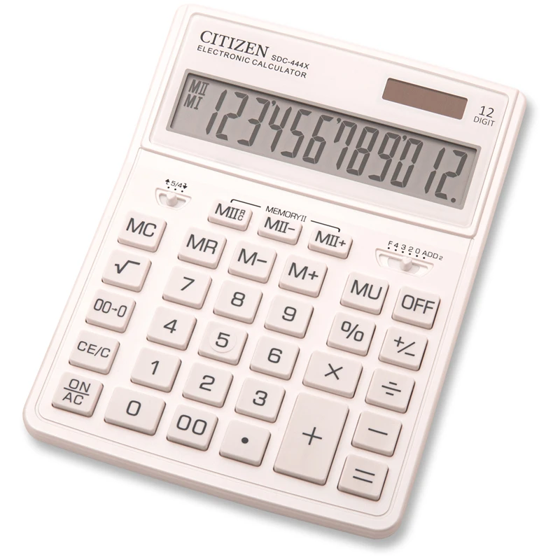 Калькулятор настольный Citizen SDC-444XRWHE, 12 разрядов, двойное питание, Калькулятор настольный Citizen SDC-444XRWHE, 12 разрядов, двойное питание,