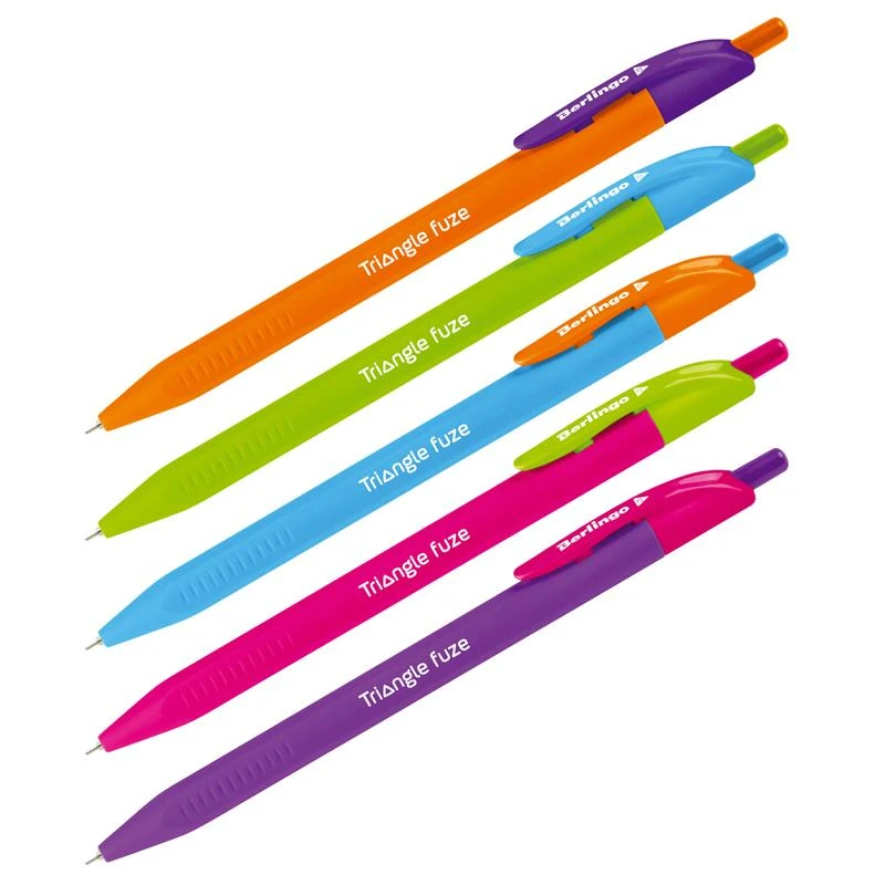 Ручка шариковая автоматическая Berlingo "Triangle Fuze", 0,7мм, синяя.