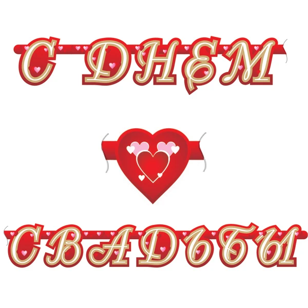 Гирлянда буквы С Днем Свадьбы Сердца 210 см Гирлянда буквы С Днем Свадьбы Сердца 210 см