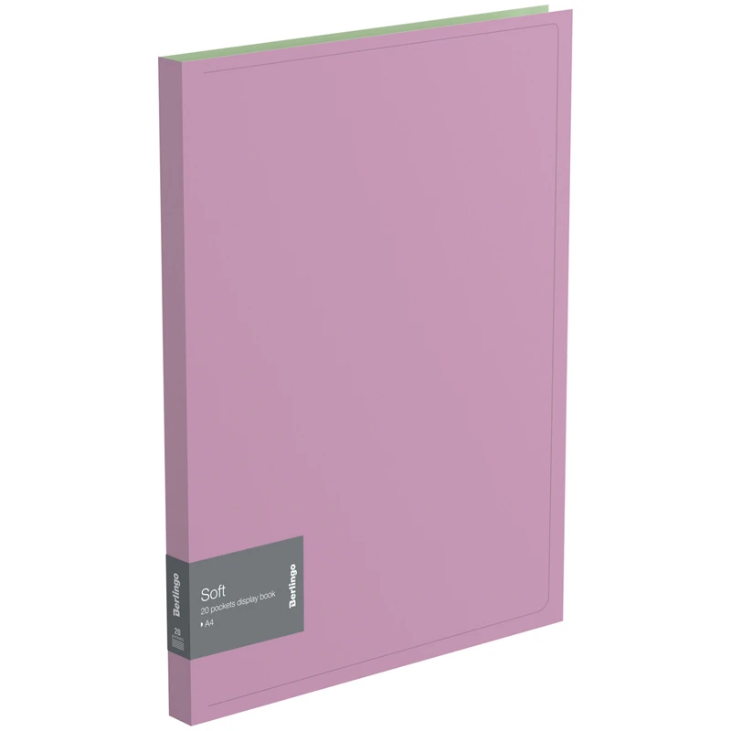 Папка с 20 вкладышами Berlingo "Soft", 14мм, 600мкм, сиреневая Папка с 20 вкладышами Berlingo "Soft", 14мм, 600мкм, сиреневая