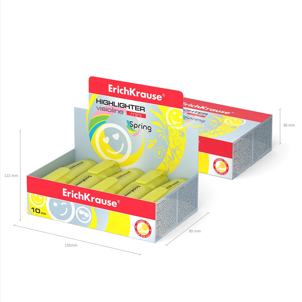 Текстмаркер ErichKrause® Visioline Mini Spring, цвет чернил желтый (в Текстмаркер ErichKrause® Visioline Mini Spring, цвет чернил желтый (в