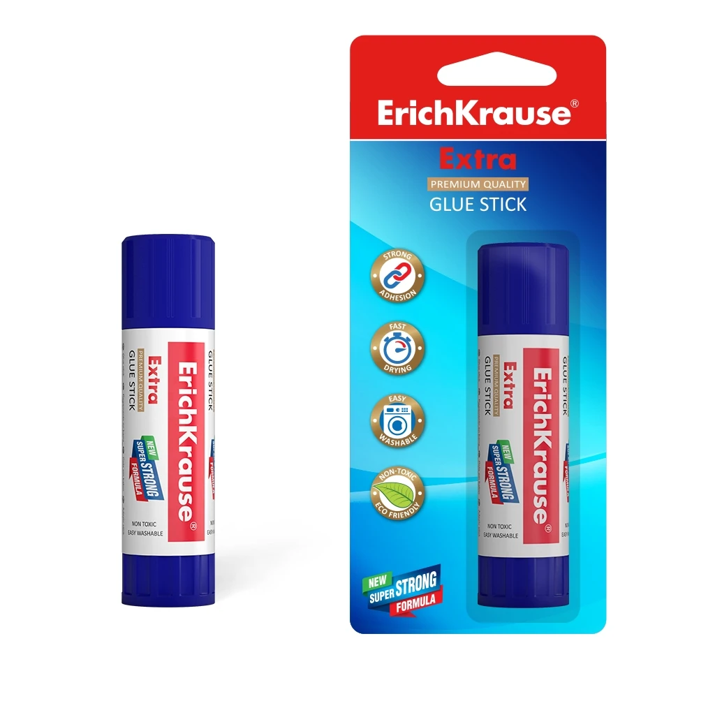 Клей-карандаш Erich Krause Extra, 21г (в блистере по 1 шт.)