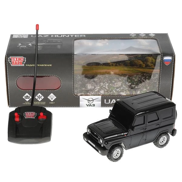 Машина на радиоуправлении UAZ HUNTER 18 см, свет, черн, Технопарк