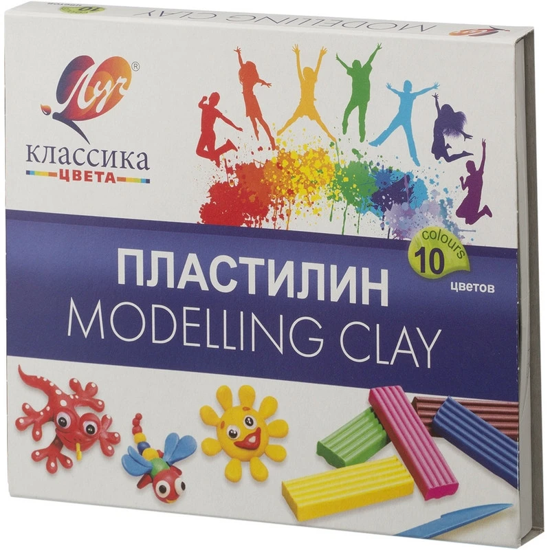 Пластилин Луч Классика 10цв 200гр со стеком штр. 4601185000333 Пластилин Луч Классика 10цв 200гр со стеком штр. 4601185000333