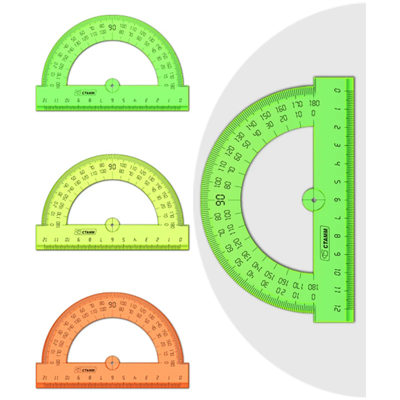 Транспортир 12см, 180° Стамм "Neon Crystal", ассорти Транспортир 12см, 180° Стамм "Neon Crystal", ассорти
