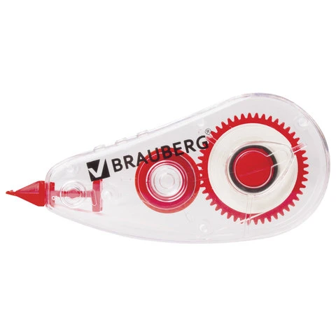 Корректирующая лента BRAUBERG "Red Power", 5 мм х 6 м, в упаковке с
