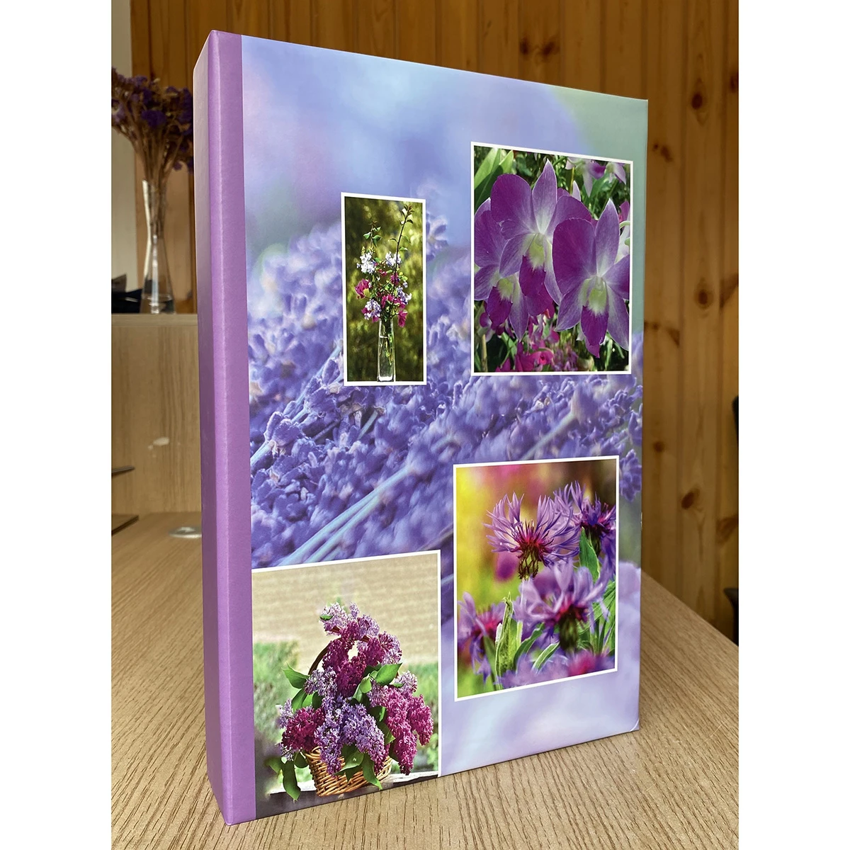 Фотоальбом 300ф 10X15см, бум.карм. с мемо, клеевой переплет