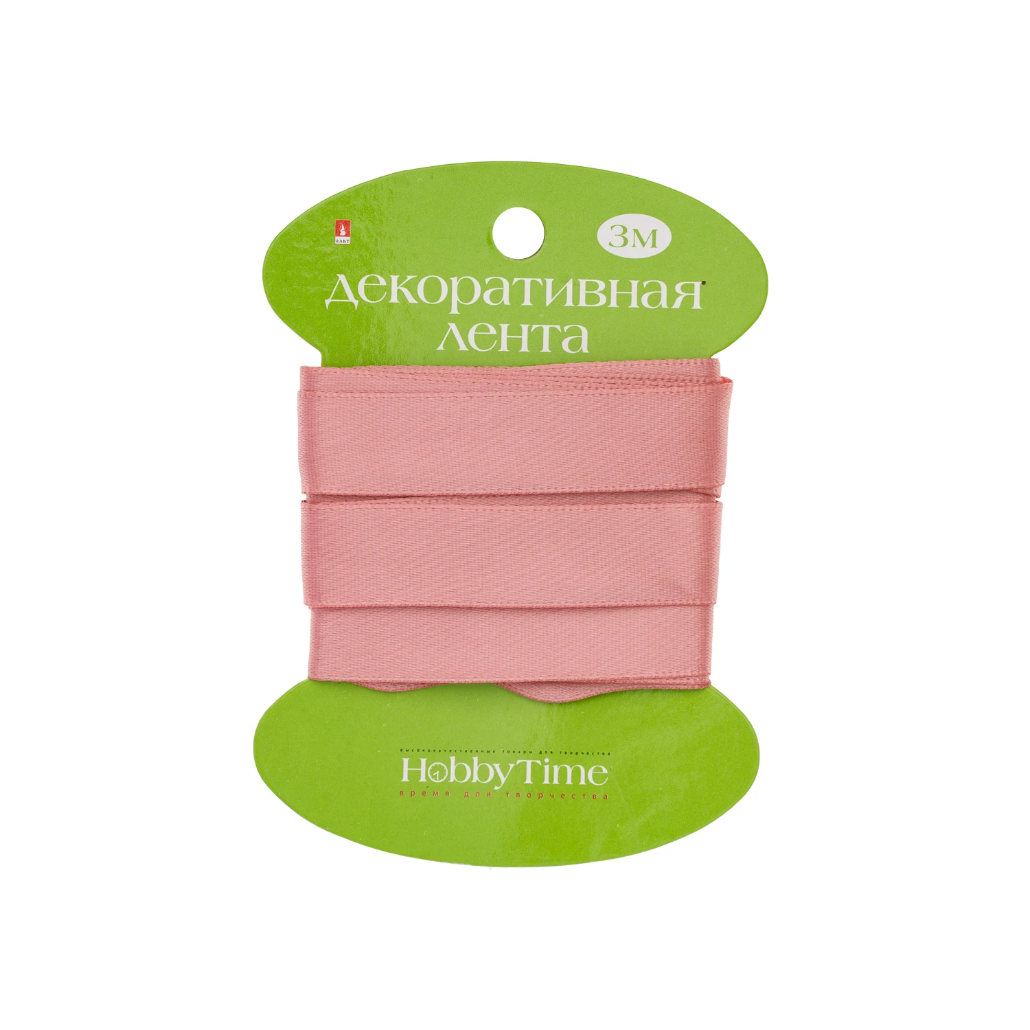 ЛЕНТА ДЕКОРАТИВНАЯ АТЛАСНАЯ, ШИРИНА 15 ММ., ДЛИНА 3 М., ПЕПЕЛЬНО-РОЗОВАЯ
