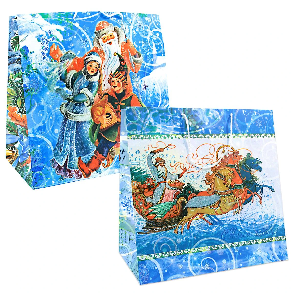 Подарочный пакет 41х41х25 см ламинированный с декором, 42060