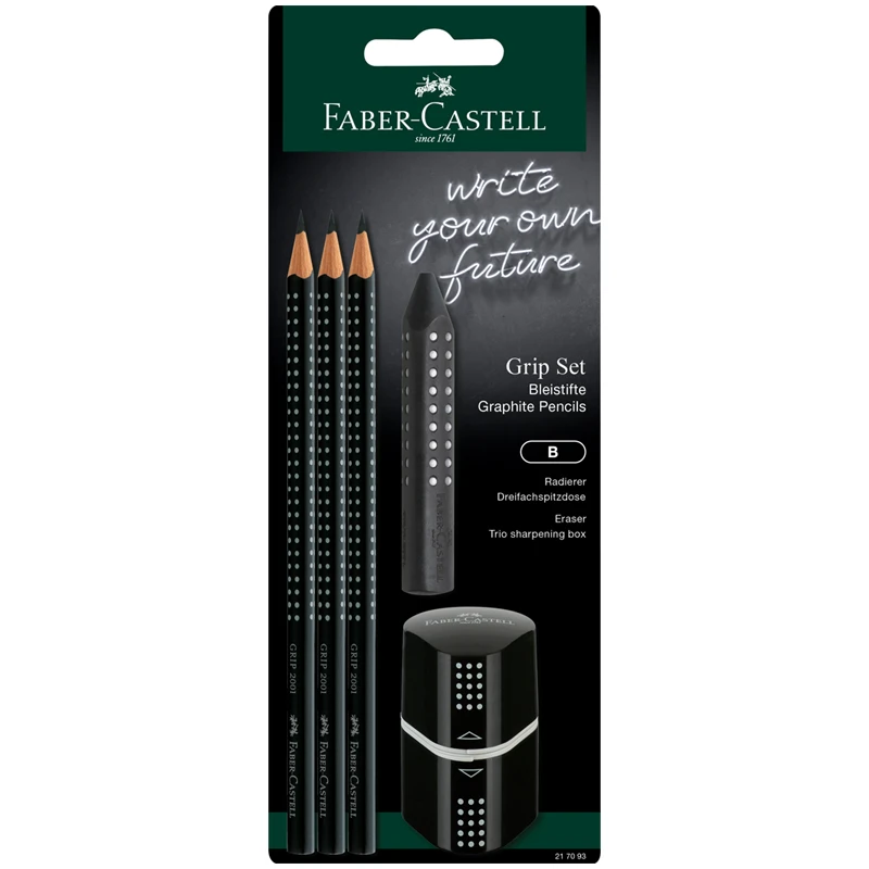 Набор карандашей ч/г Faber-Castell "Grip 2001", 3шт., трехран., Набор карандашей ч/г Faber-Castell "Grip 2001", 3шт., трехран.,