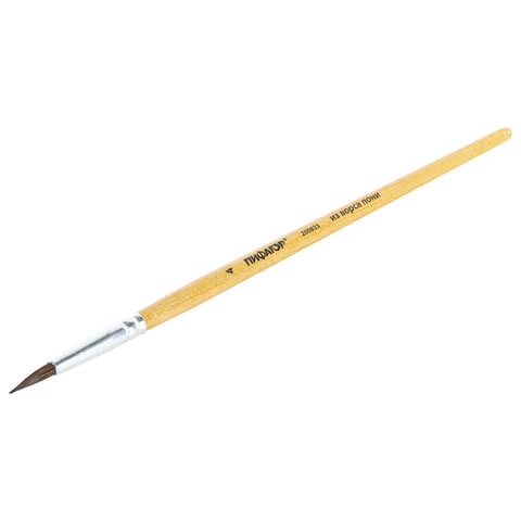 Кисть ПИФАГОР, из ворса пони, круглая, № 4, 200833 Кисть ПИФАГОР, из ворса пони, круглая, № 4, 200833