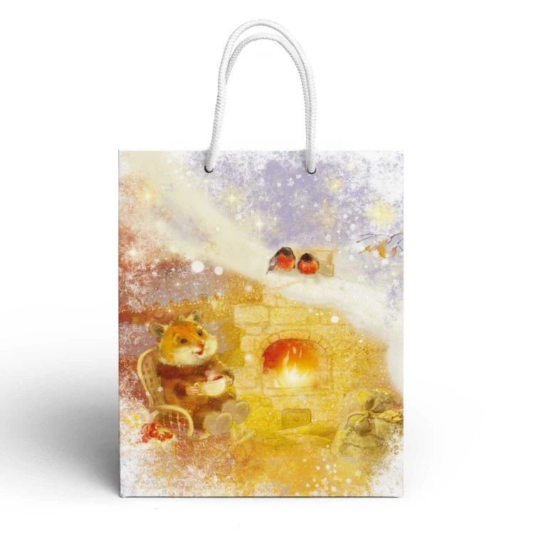 Пакет подарочный "Камин", 250*350*100 мм