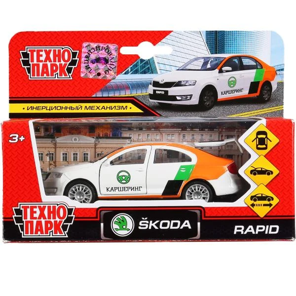 Машина металл SKODA rapid КАРШЕРИНГ, 12 см, дв., багаж., инерция, Технопарк