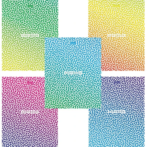 Тетрадь А5, 40 л., HATBER, скоба, клетка, глянцевая ламинация, "Радужные