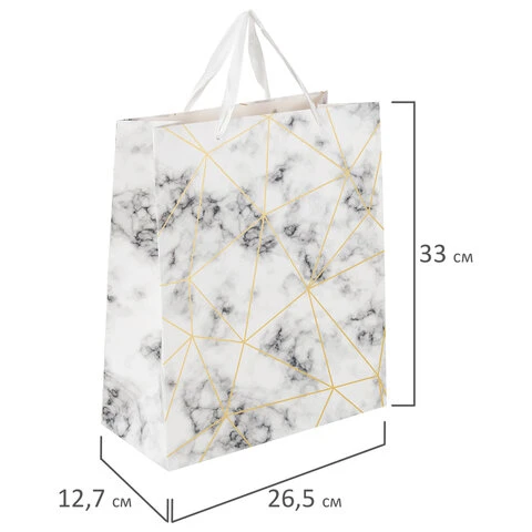 Пакет подарочный 26,5x12,7x33 см ЗОЛОТАЯ СКАЗКА "Golden Marble", Пакет подарочный 26,5x12,7x33 см ЗОЛОТАЯ СКАЗКА "Golden Marble",