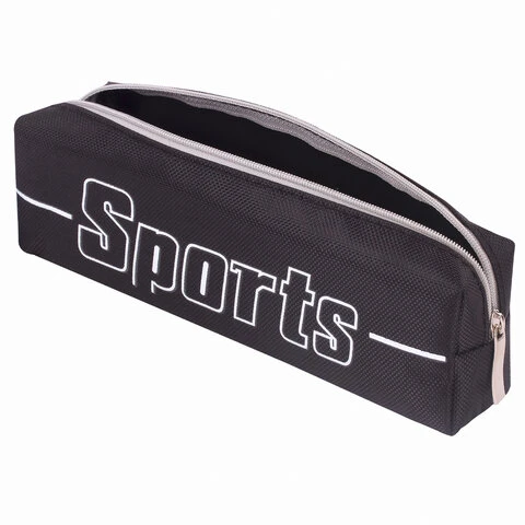 Пенал BRAUBERG, 1 отделение, полиэстер, "Sport", черный, 19х4х6 см, Пенал BRAUBERG, 1 отделение, полиэстер, "Sport", черный, 19х4х6 см,