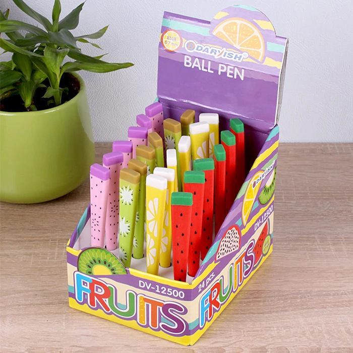 Ручка шариковая синяя на масляной основе Фрукты Ручка шариковая синяя на масляной основе Фрукты